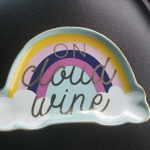 Rainbow trinket jewelry holder on cloud wine
